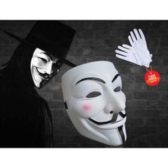 Mặt Nạ Hacker Anonymous Trắng Cơ Bản - Mặt Nạ Cosplay Độc Đáo Cho Fan Hâm Mộ Văn Hóa Thời Trang Halloween