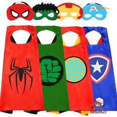 Bộ Đồ Siêu Nhân Ngắn Tay Cho Bé - Áo Choàng và Mặt Nạ Spiderman, Superman, Batman - Thời Trang Trẻ Em Chất Cotton êm ái