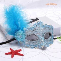 Mặt Nạ Nửa Mặt Dạ Hội Sang Trọng - Mặt Nạ Lông Vũ Nhiều Màu Cho Halloween & Tiệc Tùng - Đạo Cụ Cosplay Độc Đáo