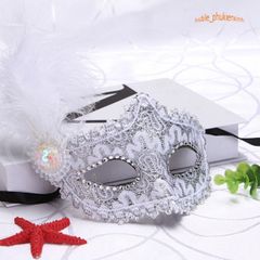 Mặt Nạ Nửa Mặt Dạ Hội Sang Trọng - Mặt Nạ Lông Vũ Nhiều Màu Cho Halloween & Tiệc Tùng - Đạo Cụ Cosplay Độc Đáo