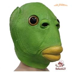 Mặt Nạ Halloween Hình Đầu Cá Màu Xanh Dương Tweehuj - Đồ Trang Trí Tiệc Ấn Tượng và Hài Hước cho Người Lớn và Trẻ Em
