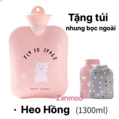 Túi Chườm Nóng Lạnh 1300ml Heo Bự Cute Zanmoo - Túi Sưởi Ấm Giảm Đau Bụng Kinh, Thiết Kế Đáng Yêu, Quà Tặng Thú Vị