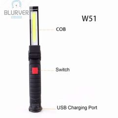 Đèn Pin LED COB Chống Thấm Nước IP65, Xoay 360° với Nam Châm và Móc Treo - Đèn Tiện Lợi cho Cắm Trại, Đi Bộ Đường Dài, Sửa Chữa