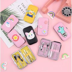 Bộ Kềm Bấm Móng Tay 7 Món Dụng Cụ Làm Móng Chuyên Dụng Kèm Hộp Da Mềm Dễ Thương - Quà Tặng Hữu Ích Cho Phái Đẹp