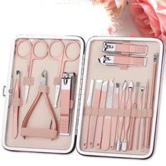Bộ bấm móng tay hồng 18 chi tiết - Dụng cụ chăm sóc cá nhân nhỏ gọn, tiện lợi, sắc bén và an toàn cho móng tay khỏe đẹp