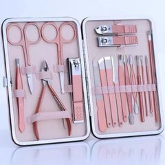 Bộ bấm móng tay hồng 18 chi tiết - Dụng cụ chăm sóc cá nhân nhỏ gọn, tiện lợi, sắc bén và an toàn cho móng tay khỏe đẹp
