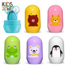 Bộ Dụng Cụ Cắt Móng Tay Cho Trẻ Em - 4 Chi Tiết Hộp Hình Thú Dễ Thương - An Toàn, Gọn Nhẹ, Thích Hợp Cho Bé Sơ Sinh