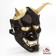Mặt Nạ Halloween Hình Quỷ Vương Hai Sừng Oni Noh Hannya - Đạo Cụ Cosplay Thú Vị cho Tiệc Halloween và Masquerade Party