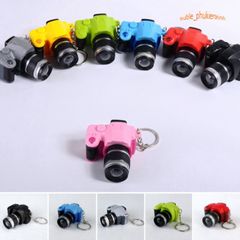 Móc khóa máy ảnh mini DSLR sáng tạo LED phát âm thanh - Phụ kiện thời trang dễ thương cho nhiếp ảnh gia đam mê