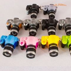 Móc khóa máy ảnh mini DSLR sáng tạo LED phát âm thanh - Phụ kiện thời trang dễ thương cho nhiếp ảnh gia đam mê