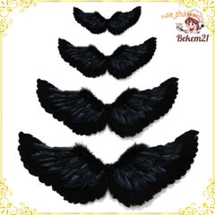 Cánh Thiên Thần Đen Lông Vũ Cho Trẻ Em - Đạo Cụ Hóa Trang Halloween Thú Vị, Đồ Diễn Xuất Chất Lượng Cao, Kích Thước Đa Dạng