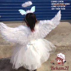 Băng Đô Thiên Thần Hồng Cánh Lông Vũ Cho Bé Gái - Phụ Kiện Hóa Trang Halloween Xinh Đẹp Và Dễ Thương