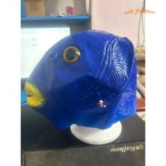 Mặt Nạ Đầu Cá Xanh Silicon Đẹp - Mặt Nạ Hóa Trang Quái Vật Ếch Xanh cho Halloween và Tiệc Tùng, Thoải Mái và Chân Thật