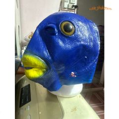 Mặt Nạ Đầu Cá Xanh Silicon Đẹp - Mặt Nạ Hóa Trang Quái Vật Ếch Xanh cho Halloween và Tiệc Tùng, Thoải Mái và Chân Thật