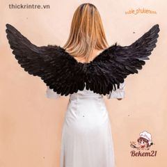 Cánh Ác Quỷ Đen Trắng - Đôi Cánh Thiên Thần Lông Vũ Sang Trọng Cho Tiệc Halloween và Sự Kiện Cosplay