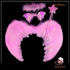 Băng Đô Thiên Thần Cánh Lông Vũ Cho Bé - Phụ Kiện Hóa Trang Halloween Gậy Phép Dễ Thương 2024