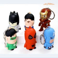 Móc Khóa LED Siêu Anh Hùng Phát Sáng 3 Trong 1 - Âm Thanh Vui Nhộn, Đèn Pin Tiện Dụng Cho Fan Marvel