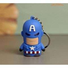 Móc Khóa LED Siêu Anh Hùng Phát Sáng 3 Trong 1 - Âm Thanh Vui Nhộn, Đèn Pin Tiện Dụng Cho Fan Marvel