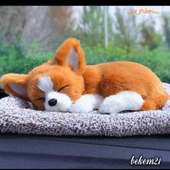 Gấu bông Chó Shiba vàng lông mượt khử mùi ô tô với than hoạt tính - Thú bông độc đáo trang trí nội thất xe hơi