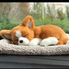 Gấu bông Chó Shiba vàng lông mượt khử mùi ô tô với than hoạt tính - Thú bông độc đáo trang trí nội thất xe hơi