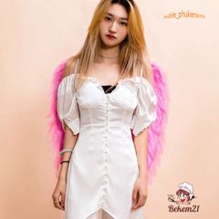 Cánh Lông Thiên Thần Amarniya Dây Thun Co Giãn Màu Sáng - Phụ Kiện Hóa Trang Rực Rỡ cho Cosplay và Halloween
