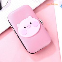 Bộ Dụng Cụ Cắt và Bấm Móng Tay 6 Món Hình Thú Ngộ Nghĩnh Màu Hồng - Dành Cho Trẻ Em, Dễ Sử Dụng và An Toàn