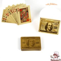 Bài Tây Mạ Vàng 100$ USA Cao Cấp Chống Thấm Nước - Bộ Bài Poker Nhựa PVC Hộp Đựng Sang Trọng, Chơi Game & Ảo Thuật