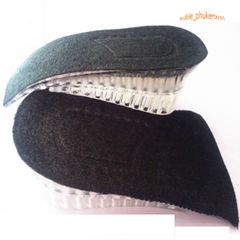 Bộ 2 miếng lót giày silicon êm chân tăng chiều cao 3,5-4cm cho nam nữ - Màu đen thời trang, thoải mái và dễ sử dụng.