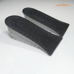 Bộ 2 miếng lót giày silicon êm chân tăng chiều cao 3,5-4cm cho nam nữ - Màu đen thời trang, thoải mái và dễ sử dụng.