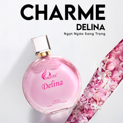 Nước hoa nữ Charme Delina 50ml - Hương thơm quyến rũ từ hoa hồng, quả vải, gỗ tuyết tùng - Đẳng cấp nữ tính và thanh lịch.