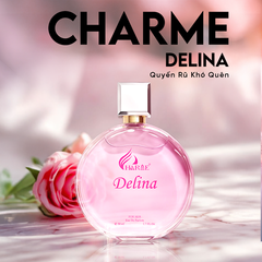 Nước hoa nữ Charme Delina 50ml - Hương thơm quyến rũ từ hoa hồng, quả vải, gỗ tuyết tùng - Đẳng cấp nữ tính và thanh lịch.
