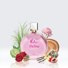 Nước hoa nữ Charme Delina 50ml - Hương thơm quyến rũ từ hoa hồng, quả vải, gỗ tuyết tùng - Đẳng cấp nữ tính và thanh lịch.