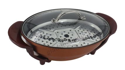 Nồi Lẩu Điện 4 In 1 SHACHU SHC-A86 - Chảo Nướng, Rán, Hấp Chống Dính, Công Suất 1600W, Tiện Lợi và Hiện Đại