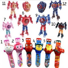 Đồng Hồ Điện Tử 3D Đeo Tay Hình Nhân Vật Hoạt Hình - Elsa, Kitty, Người Nhện - Quà Tặng Thú Vị Cho Bé Trai & Bé Gái