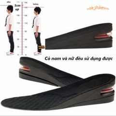 Miếng Lót Giày Tăng Chiều Cao Chất Liệu Cao Su PU - Êm Ái, Dễ Dàng Tùy Chỉnh Chiều Cao 3cm-7cm, Phù Hợp Cho Nam Nữ
