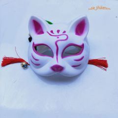Mặt Nạ Hóa Trang Cáo Nhật Bản PVC - Mặt Nạ Cosplay Cáo Nửa Mặt Dễ Thương, Phụ Kiện Thời Trang Độc Đáo
