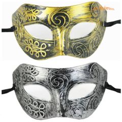 Mặt Nạ Nửa Mặt Vàng Đồng Cổ Điển - Halloween, Lễ Hội Hóa Trang - Có Dây Đeo Tiện Dụng Cho Nam Nữ