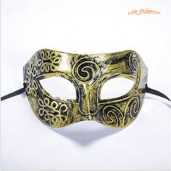 Mặt Nạ Nửa Mặt Vàng Đồng Cổ Điển - Halloween, Lễ Hội Hóa Trang - Có Dây Đeo Tiện Dụng Cho Nam Nữ
