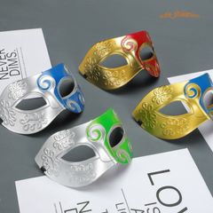 Mặt Nạ Nửa Mặt Vàng Đồng Cổ Điển - Halloween, Lễ Hội Hóa Trang - Có Dây Đeo Tiện Dụng Cho Nam Nữ