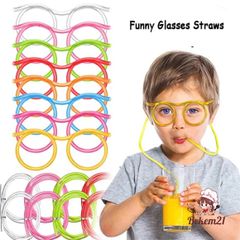 Ống Hút Kính Vui Nhộn Cho Bé - Ống Hút Nghệ Thuật PVC An Toàn, Phụ Kiện Tiệc Sinh Nhật Sắc Màu, Dài 70cm