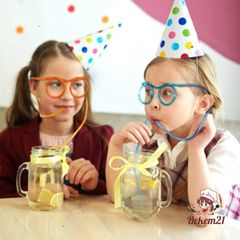 Ống Hút Kính Vui Nhộn Cho Bé - Ống Hút Nghệ Thuật PVC An Toàn, Phụ Kiện Tiệc Sinh Nhật Sắc Màu, Dài 70cm