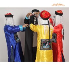 Bộ Trang Phục Hóa Trang Cương Thi Halloween - Áo Dài, Mũ, Râu Giả Đáng Sợ Cho Lễ Hội Halloween Phán Quan