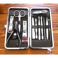 Bộ làm móng 12 món cao cấp kèm hộp sang trọng màu đỏ - Dụng cụ chăm sóc cá nhân tiện lợi cho bạn và gia đình
