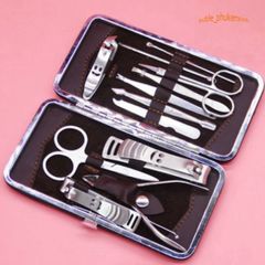 Bộ Dụng Cụ Chăm Sóc Móng Tay 12 Món Cao Cấp - Hộp Da Sang Trọng, Bao Gồm Kiềm Bấm, Cắt, Và Các Dụng Cụ Làm Đẹp Khác