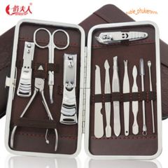 Bộ Dụng Cụ Chăm Sóc Móng Tay 12 Món Cao Cấp - Hộp Da Sang Trọng, Bao Gồm Kiềm Bấm, Cắt, Và Các Dụng Cụ Làm Đẹp Khác
