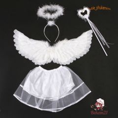 Cánh Thiên Thần Trắng Cho Bé - Trang Phục Hóa Trang Chụp Ảnh Mùa Giáng Sinh & Tiệc Tùng - Lông Vũ An Toàn, Đẹp Mắt