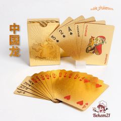 Bộ Bài Tây Mạ Vàng 500 Euro - Bộ Bài Phong Thủy Độc Đáo Kèm Hộp Đựng Sang Trọng, Chất Liệu Bền Bỉ