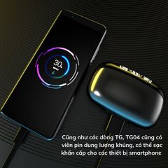 Tai Nghe Bluetooth 5.2 TWS TG04 Nhét Tai Không Dây Chống Nước, Chống Ồn, Dung Lượng Pin Lớn, Thiết Kế Thể Thao, Âm Thanh Chất Lượng Cao