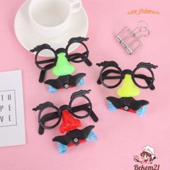 Bộ Phụ Kiện Hóa Trang Chú Hề Vui Nhộn - Kính Râm, Mũi To và Râu Giả Cho Halloween, Tiệc Tùng Hoặc Chụp Ảnh