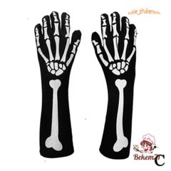 Mặt Nạ Halloween Bộ Xương Ma Ám Kèm Găng Tay Xương - Phụ Kiện Tiệc Hóa Trang Độc Đáo, Phù Hợp Cho Dịp Halloween